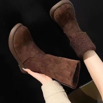 Ženske gležnjače s Velcro zatvaranjem, protuklizna podloga, plišasta podstava, visina pete 3–5 cm, kratka potpetica