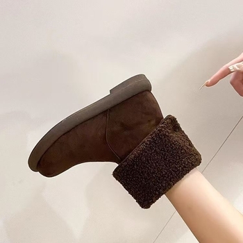 Ženske gležnjače s Velcro zatvaranjem, protuklizna podloga, plišasta podstava, visina pete 3–5 cm, kratka potpetica