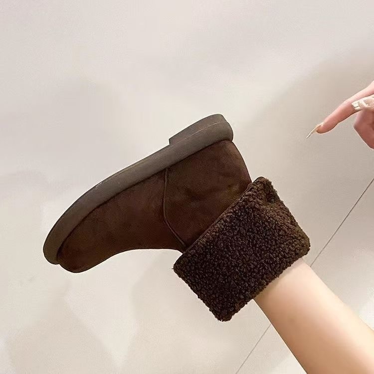 Ženske gležnjače s Velcro zatvaranjem, protuklizna podloga, plišasta podstava, visina pete 3–5 cm, kratka potpetica