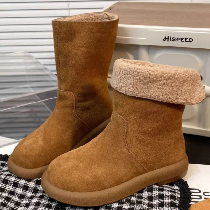 Ženske gležnjače s Velcro zatvaranjem, protuklizna podloga, plišasta podstava, visina pete 3–5 cm, kratka potpetica