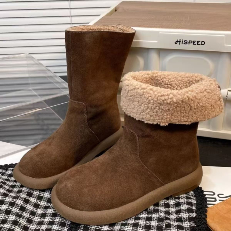 Ženske gležnjače s Velcro zatvaranjem, protuklizna podloga, plišasta podstava, visina pete 3–5 cm, kratka potpetica