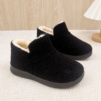 Ženske pamučne cipele za zimu s flis podstavom, debela protuklizna potplata, niski pet (Vanjski materijal: pamuk; Unutarnji materijal: pamuk; Uložak: tekstil; Đon: PVC; Visina pete: 1–3 cm)