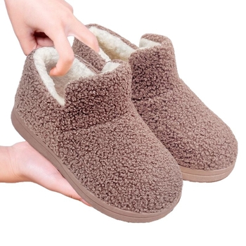 Ženske pamučne cipele za zimu s flis podstavom, debela protuklizna potplata, niski pet (Vanjski materijal: pamuk; Unutarnji materijal: pamuk; Uložak: tekstil; Đon: PVC; Visina pete: 1–3 cm)