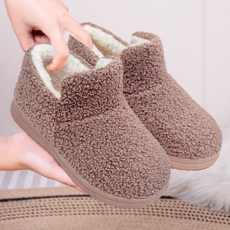 Ženske pamučne cipele za zimu s flis podstavom, debela protuklizna potplata, niski pet (Vanjski materijal: pamuk; Unutarnji materijal: pamuk; Uložak: tekstil; Đon: PVC; Visina pete: 1–3 cm)