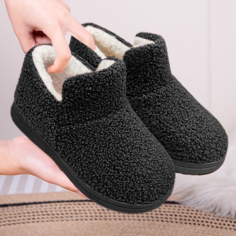 Ženske pamučne cipele za zimu s flis podstavom, debela protuklizna potplata, niski pet (Vanjski materijal: pamuk; Unutarnji materijal: pamuk; Uložak: tekstil; Đon: PVC; Visina pete: 1–3 cm)