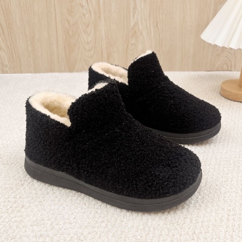 Ženske pamučne cipele za zimu s flis podstavom, debela protuklizna potplata, niski pet (Vanjski materijal: pamuk; Unutarnji materijal: pamuk; Uložak: tekstil; Đon: PVC; Visina pete: 1–3 cm)