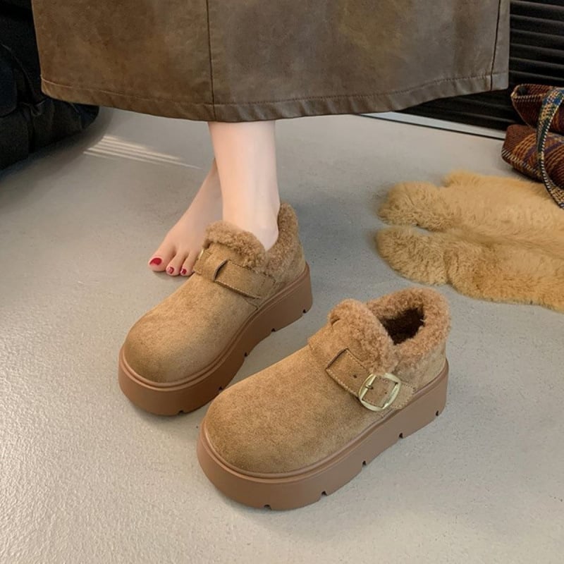 Zimske čizme od velura, slip-on, debeli potplat, 3–5 cm povećanje visine, tople