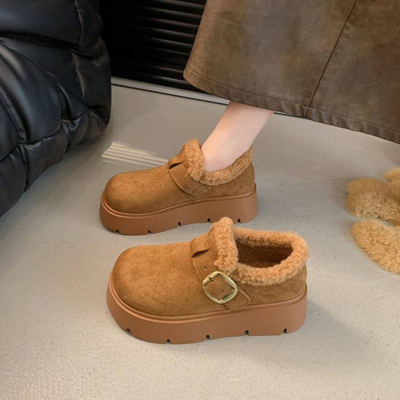 Zimske čizme od velura, slip-on, debeli potplat, 3–5 cm povećanje visine, tople