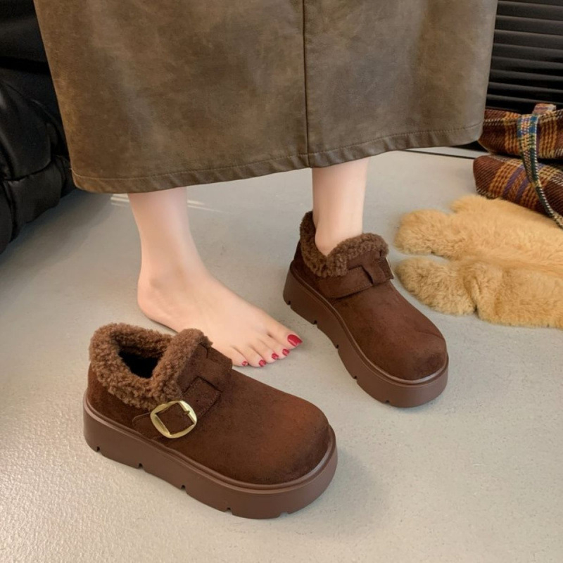 Zimske čizme od velura, slip-on, debeli potplat, 3–5 cm povećanje visine, tople