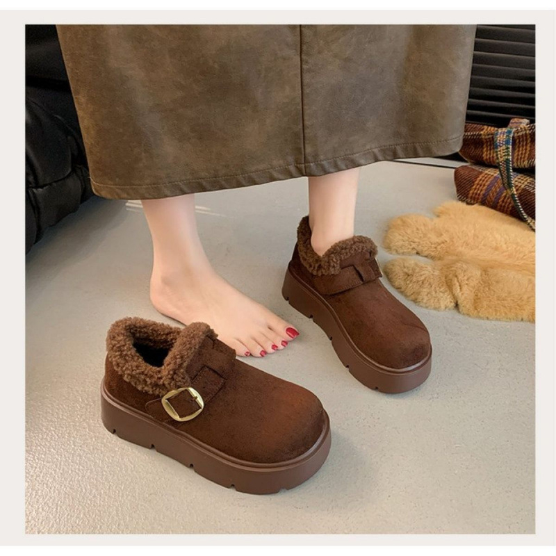 Zimske čizme od velura, slip-on, debeli potplat, 3–5 cm povećanje visine, tople