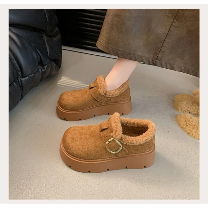 Zimske čizme od velura, slip-on, debeli potplat, 3–5 cm povećanje visine, tople