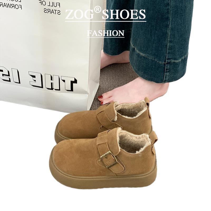 Ženski loafers u Birkenstock stilu s debelim potplatom, plišasti podstavljeni, bez vezivanja, niski gornji dio