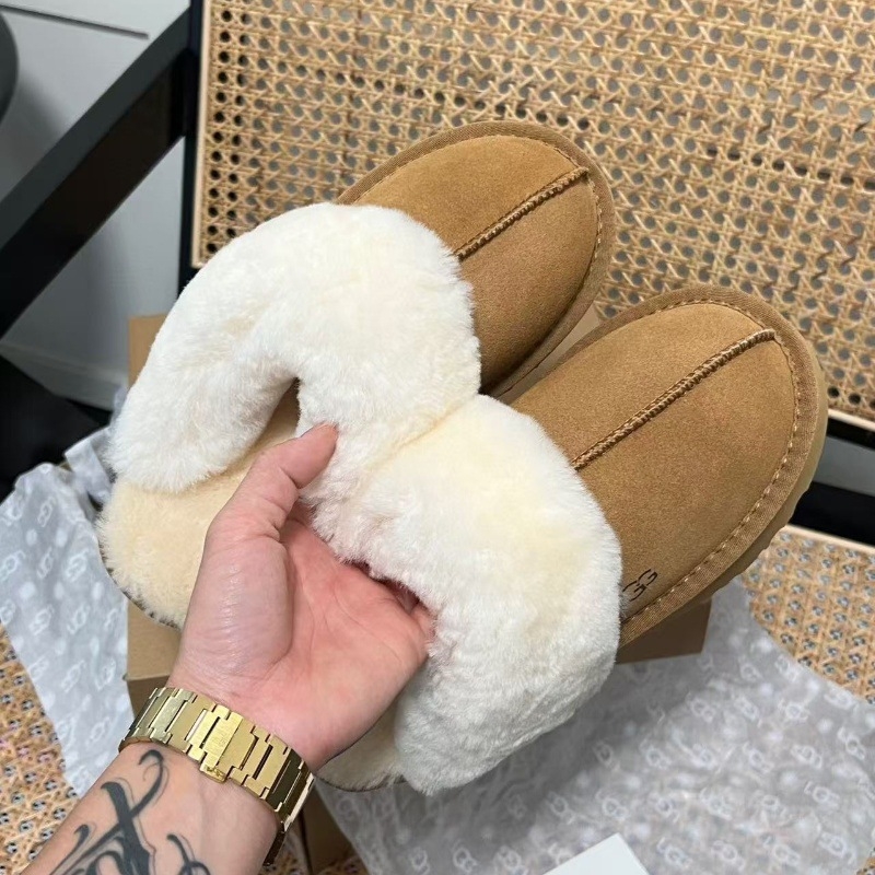 Ženske slip-on čizme s krznom, debela pjena đon, zaobljeni vrh, niski kroj, zimska obuća