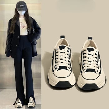 Ženske platnene tenisice – niski profil, platneni gornji dio, gumena potplata, vezivanje, proljetni ležerni stil