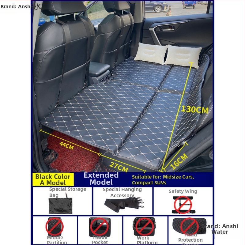 An shishui Saliekamais auto gulēšanas matrača spilvens – aizmugurējā sēdekļa spilvens no mākslīgās ādas ceļojumiem