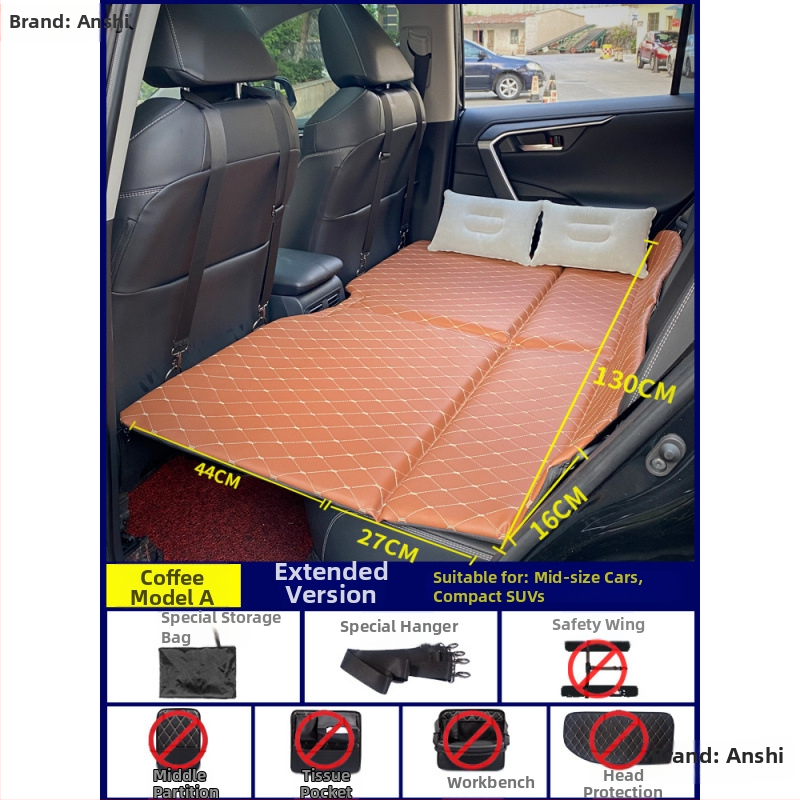 An shishui Saliekamais auto gulēšanas matrača spilvens – aizmugurējā sēdekļa spilvens no mākslīgās ādas ceļojumiem