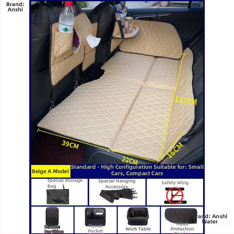 An shishui Saliekamais auto gulēšanas matrača spilvens – aizmugurējā sēdekļa spilvens no mākslīgās ādas ceļojumiem