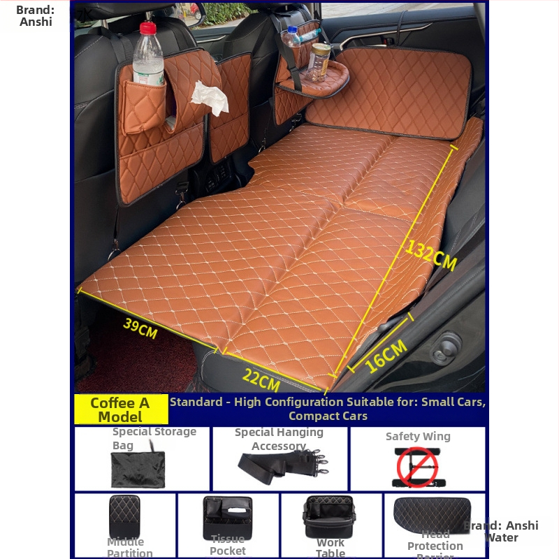 An shishui Saliekamais auto gulēšanas matrača spilvens – aizmugurējā sēdekļa spilvens no mākslīgās ādas ceļojumiem