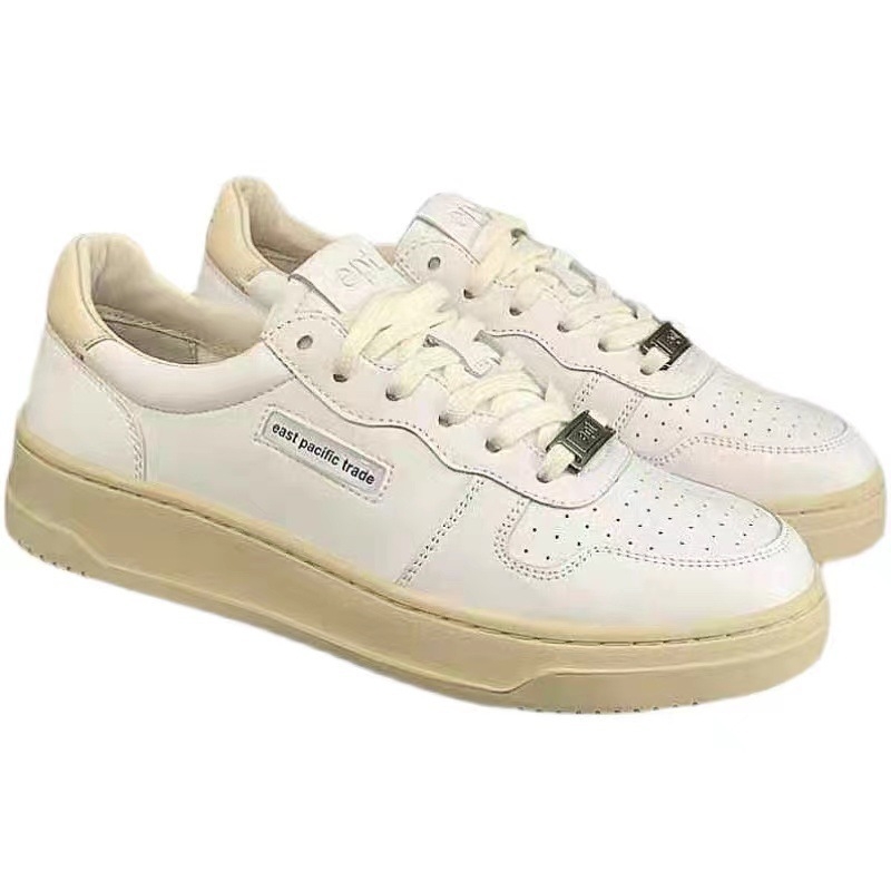 Unisex casual tenisice s debelim potplatom, gornji dio od kože prvog sloja, gumeni potplat, prednje vezanje, zaokruženi vrh