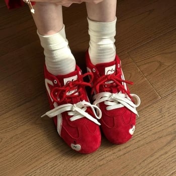 Ženske sportske tenisice od umjetne kože, prozračne, s vezivanjem, niski potpetica 1–3 cm, gumeni potplat, za planinarenje i opuštenu upotrebu