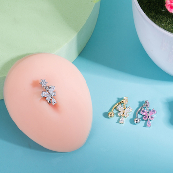 Pupčani nakit: 3A cirkon, 316L nehrđajući čelik; stil Super Fairy; oblik Bowknot; šifra Dp0250704