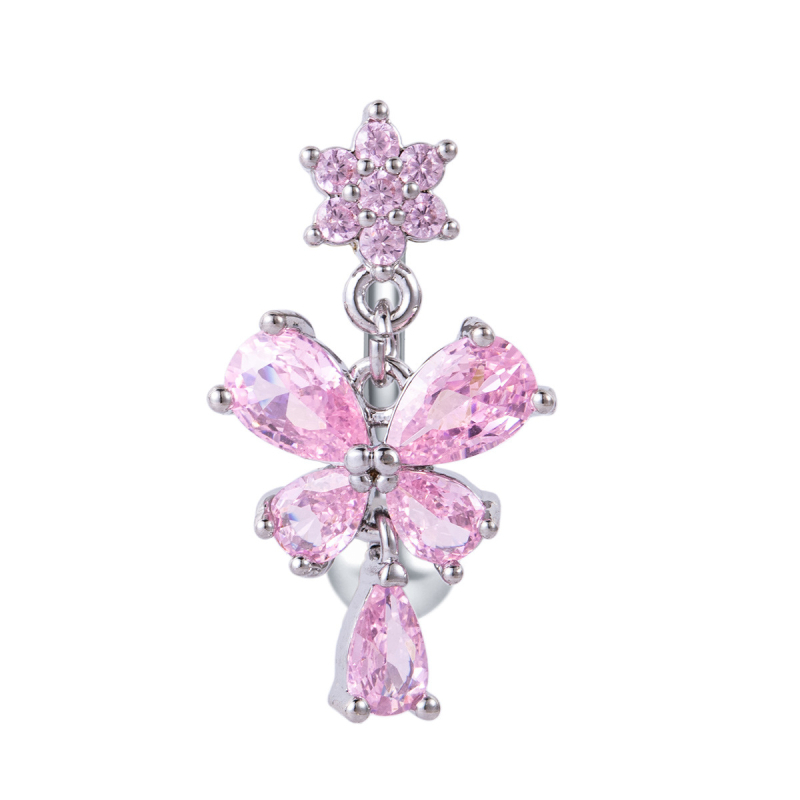 Pupčani nakit: 3A cirkon, 316L nehrđajući čelik; stil Super Fairy; oblik Bowknot; šifra Dp0250704