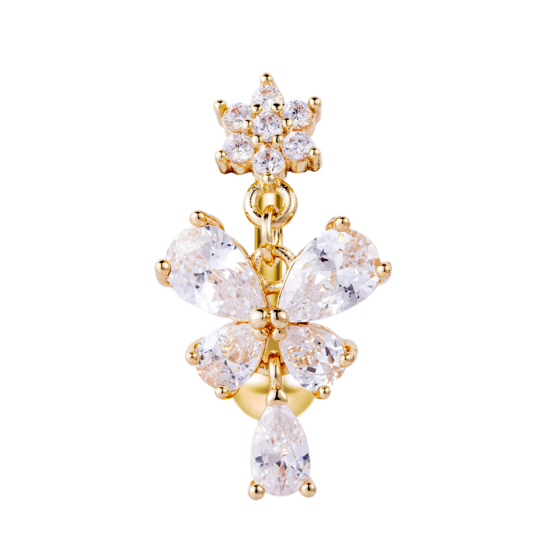 Pupčani nakit: 3A cirkon, 316L nehrđajući čelik; stil Super Fairy; oblik Bowknot; šifra Dp0250704