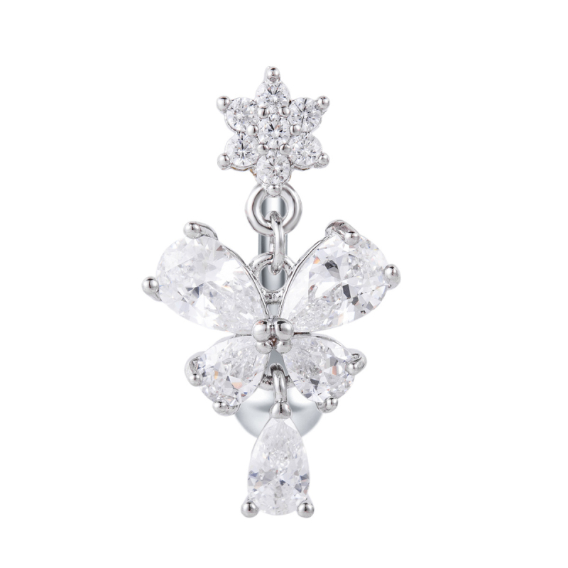 Pupčani nakit: 3A cirkon, 316L nehrđajući čelik; stil Super Fairy; oblik Bowknot; šifra Dp0250704