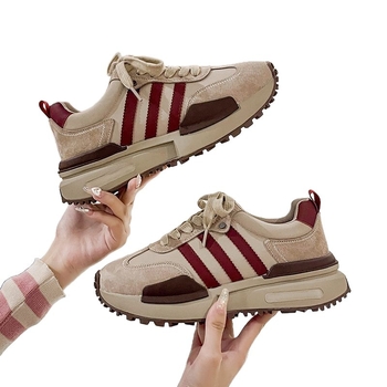 Ženske tenisice s debelim potplatom (dad shoes), PU gornji dio, okrugla špička, vezivanje, 3–5 cm srednje visine potpetice, gumeni potplat