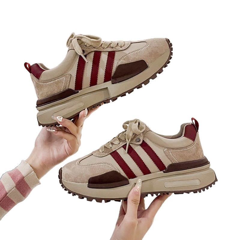 Ženske tenisice s debelim potplatom (dad shoes), PU gornji dio, okrugla špička, vezivanje, 3–5 cm srednje visine potpetice, gumeni potplat