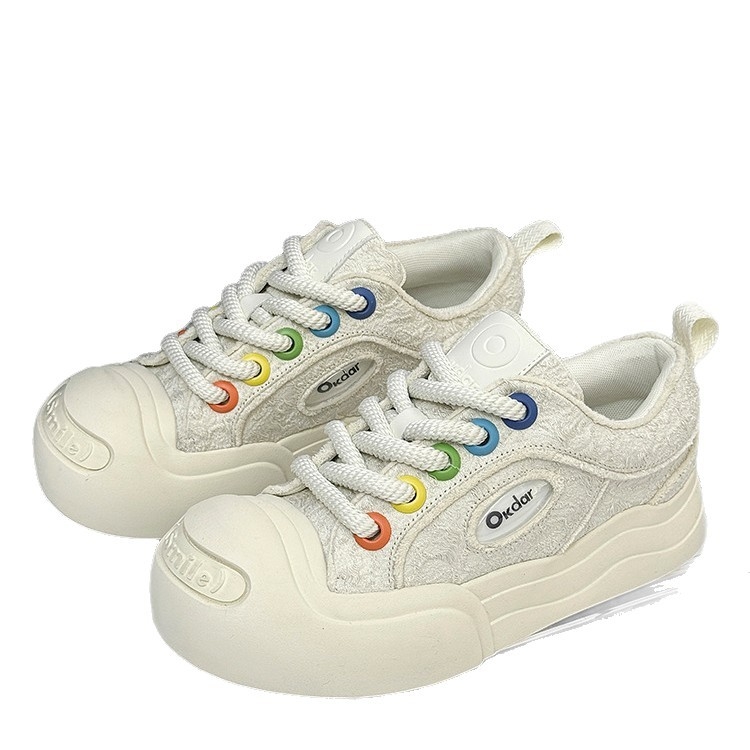 Platnene tenisice s debelim potplatom za odrasle, unisex, platneni gornji dio, gumena potplata, prednje vezanje.