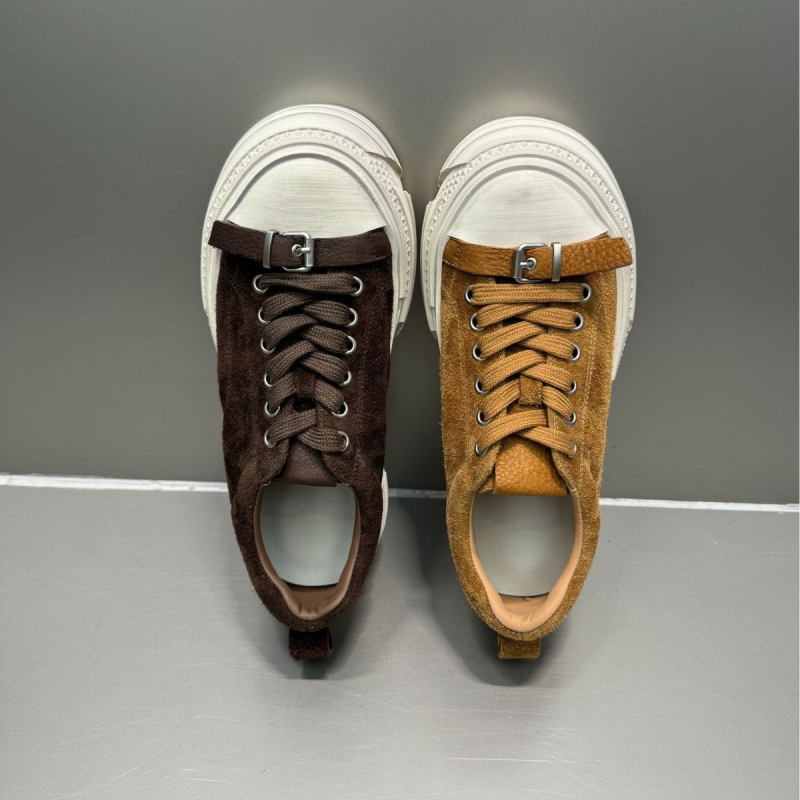 Dexun ženske tenisice s povećanom visinom potplata, gornji dio od prave kože, okrugli vrh, prednje vezivanje, gumena potplata (3–5 cm)