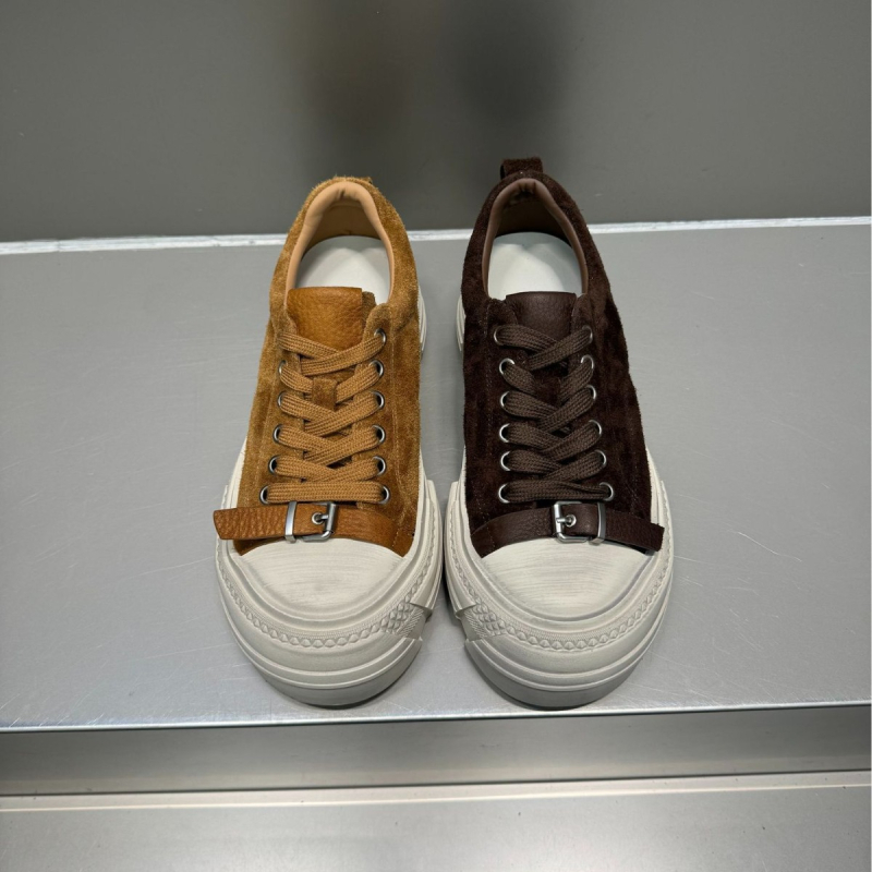 Dexun ženske tenisice s povećanom visinom potplata, gornji dio od prave kože, okrugli vrh, prednje vezivanje, gumena potplata (3–5 cm)