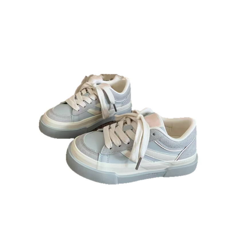 Ženske sportske casual tenisice s dizajnom color-block; gornji dio PU+mreža; potplat PVC; vezanje; visina pete 3–5 cm