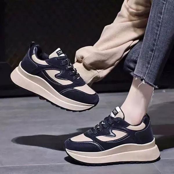 Ženske patike u korejskom stilu dad shoes, mrežasti gornji dio, kvadratni nos, 3–5 cm visina srednjeg potplata, gumeni đon, injekcijski oblikovan đon