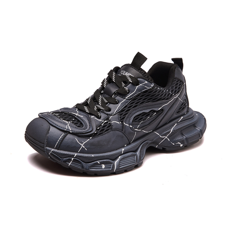 Ženske Dad Shoes tenisice, gornji dio od sintetičke kože, visina pete 3-5 cm, okrugli nos, potplat od gume i plastike