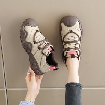 Ženske Forrest Gump tenisice za trening - gornji dio od PU kože, prozračna mrežasta obloga, EVA ulošak, vezanje šnapom, protuklizna PVC preporužina