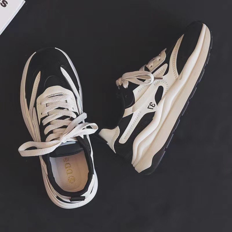 Ženske mrežaste tenisice za sportsku casual obuću s debelim potplatom od 3–5 cm, vezanje, EVA ulošak, injekcijski oblikovan potplat