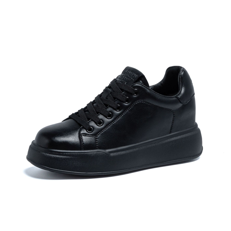 Casual Little White Shoes (Debeli đon, Povišavajuća visina pete 6–8 cm, Gornji dio: koža goveda, Uložak PU, Zatvaranje šnirmama)
