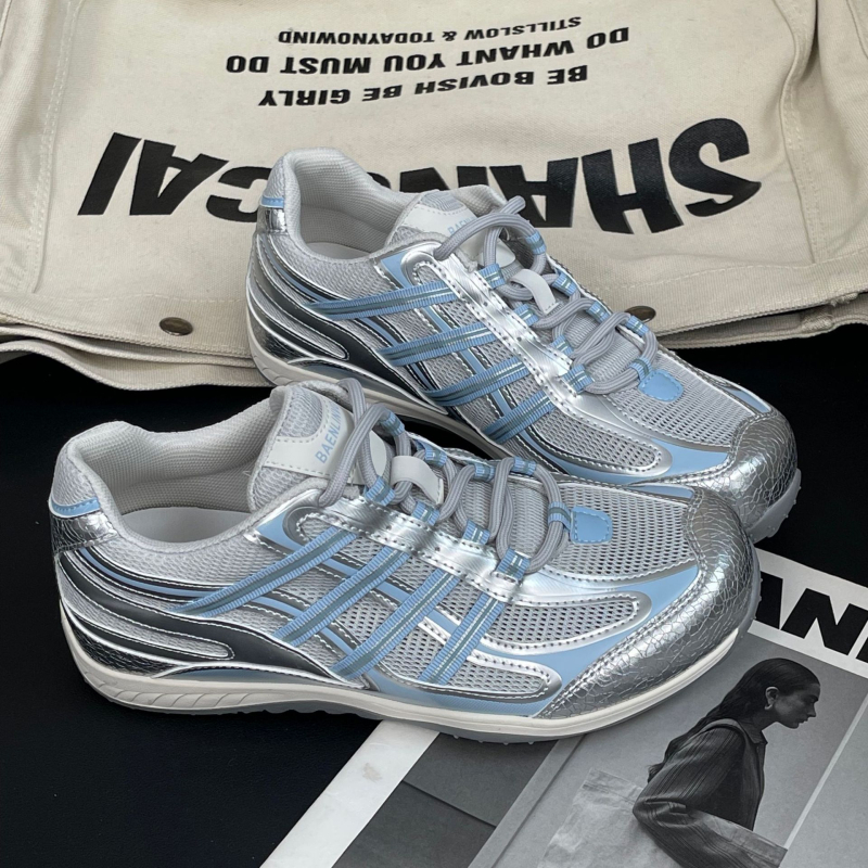 Forrest Gump ženske casual tenisice, kožni gornji dio, prozračni unutarnji mrežasti dio, vezivanje šnurmama, EVA potplat, okrugli vrh