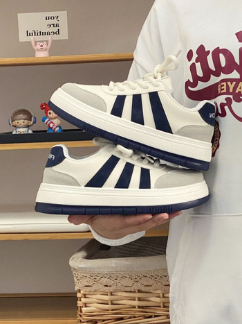 Korejskog stila milkfufu niske tenisice (gornji dio: sintetička koža, potplat: gumeni, vezanje, EVA uložak, proljeće)
