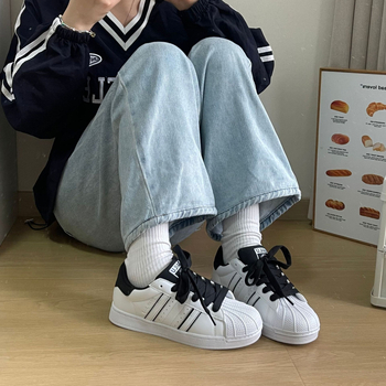 Casual sportske tenisice s retro shell toe dizajnom, niski gornji dio, sintetička koža, EVA uložak, gumena potplat, vezanje