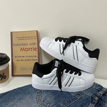 Casual sportske tenisice s retro shell toe dizajnom, niski gornji dio, sintetička koža, EVA uložak, gumena potplat, vezanje