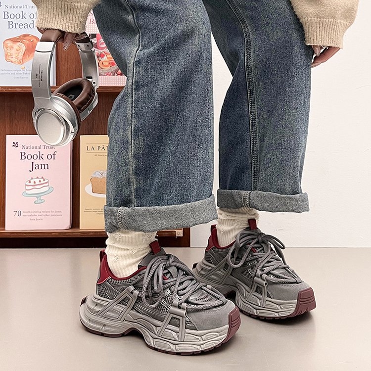 Ženske mrežaste tenisice s PU+ mrežom gornji dio, prozračnost, niski profil, okrugli vrh, vezanje sprijeda