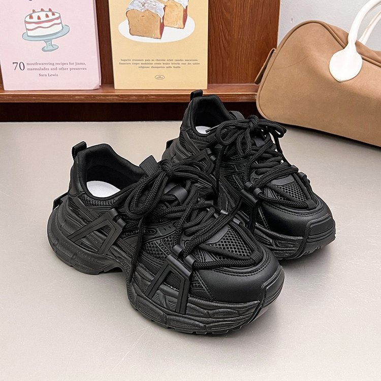 Ženske mrežaste tenisice s PU+ mrežom gornji dio, prozračnost, niski profil, okrugli vrh, vezanje sprijeda