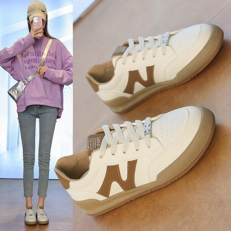 Ženske casual cipele od PU kože, low-top model, s prednjim vezivanjem, prozračne, gumeni đon