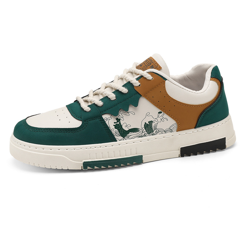 Muške sportske casual cipele, gornji dio od sintetičke kože, gumena potplat, vezanje, okrugli vrh prsta, niski pet