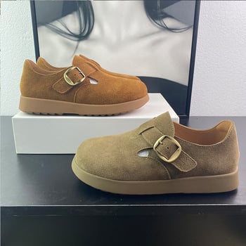 Ženske tenisice od prave kože s debelim potplatom, Velcro kopča, lagane i prozračne, gumeni đon