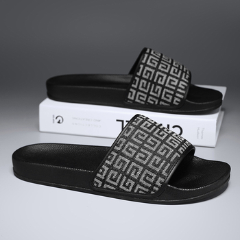 Vīriešu vasaras čības augstas klases dizainā, mikrofibras augšdaļa, PVC zole, pretslīdējoša bieza zole, SGS sertifikāts, 2025. gada pavasaris