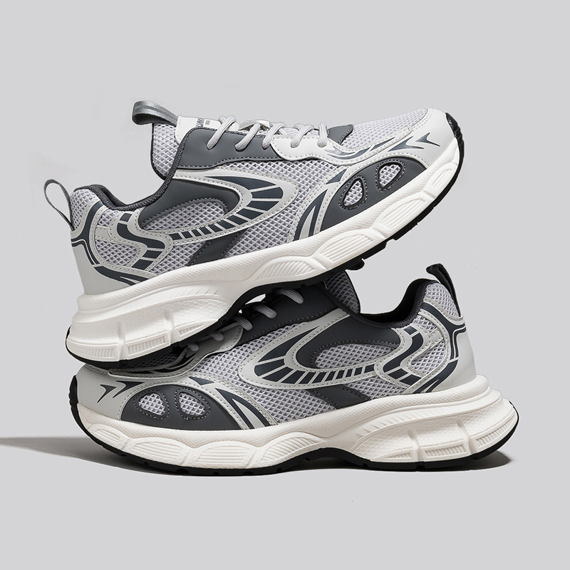 Muške Dad Sneakers tenisice, srednje visine, prugasti uzorak, gornji dio od umjetne kože i tkanine, gumena potplat